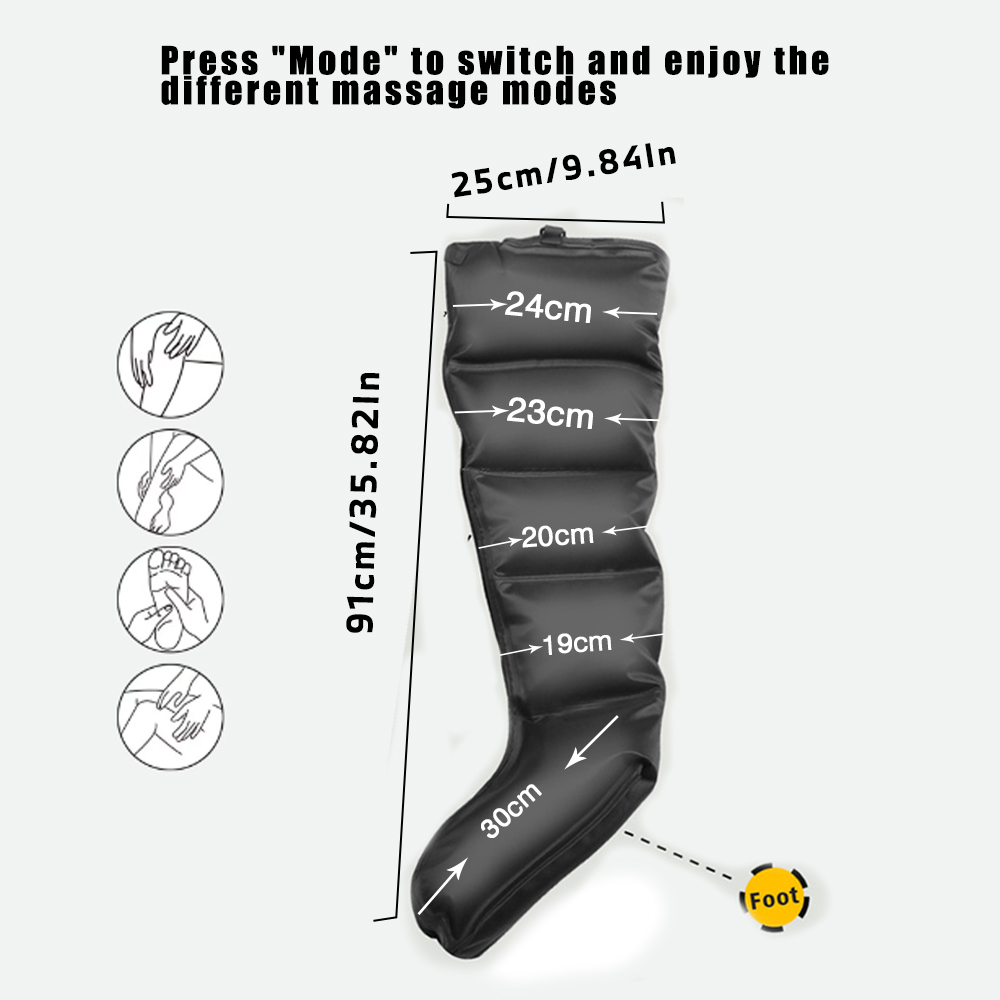 Loftkompressioun Beenmassager Entspannt Muskelen Wraps Fouss Knöchel Wademassage Hine Fërdert d'Blutzirkulatioun Lindert Péng_voghion.com