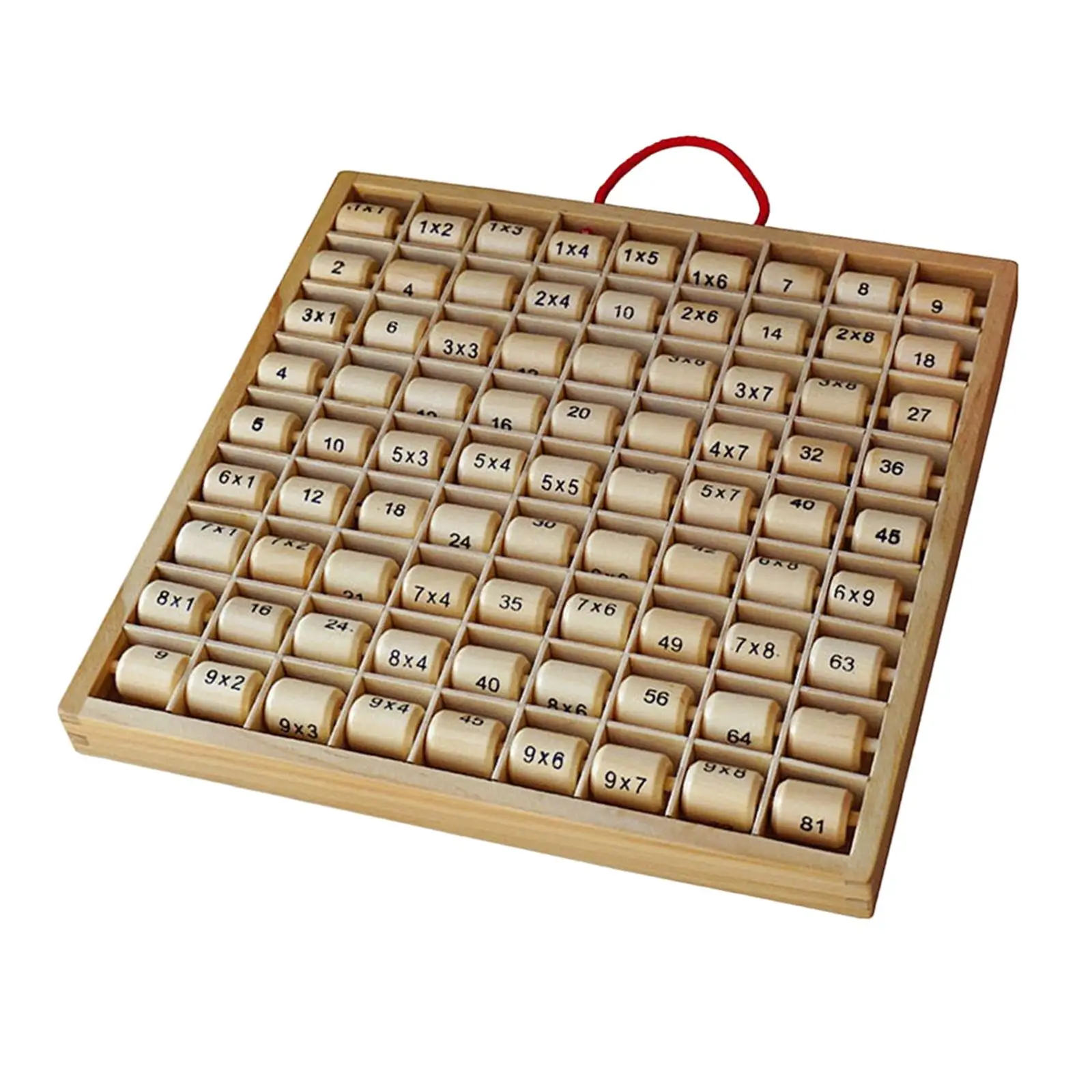 Wooden Multiplication Board Number Games Counting Learning Toy Mathematics Multiplication Table Board Game for Toddlers Girls