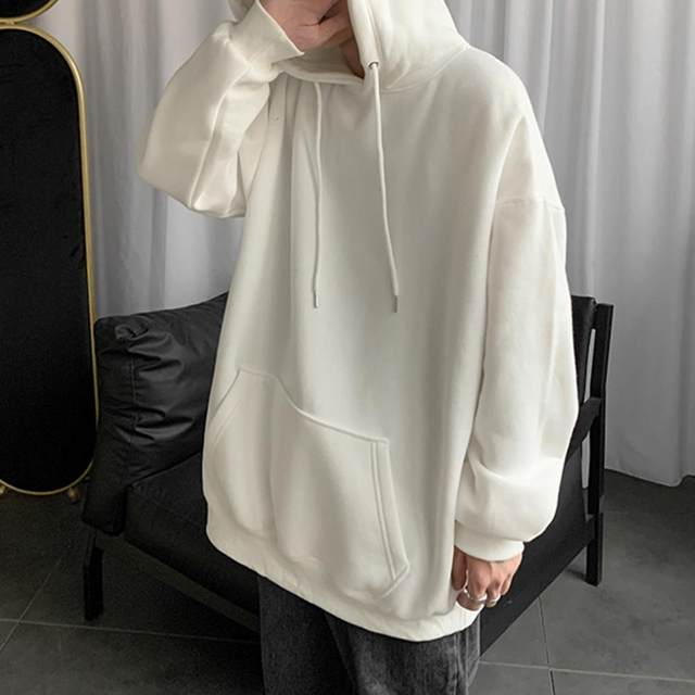 Pullover Sweatshirt Drawstring Breathable Warm Solid Color Unisex Plush  Lined Pullover Hoodie Oversized Hoodie for Work - AliExpress