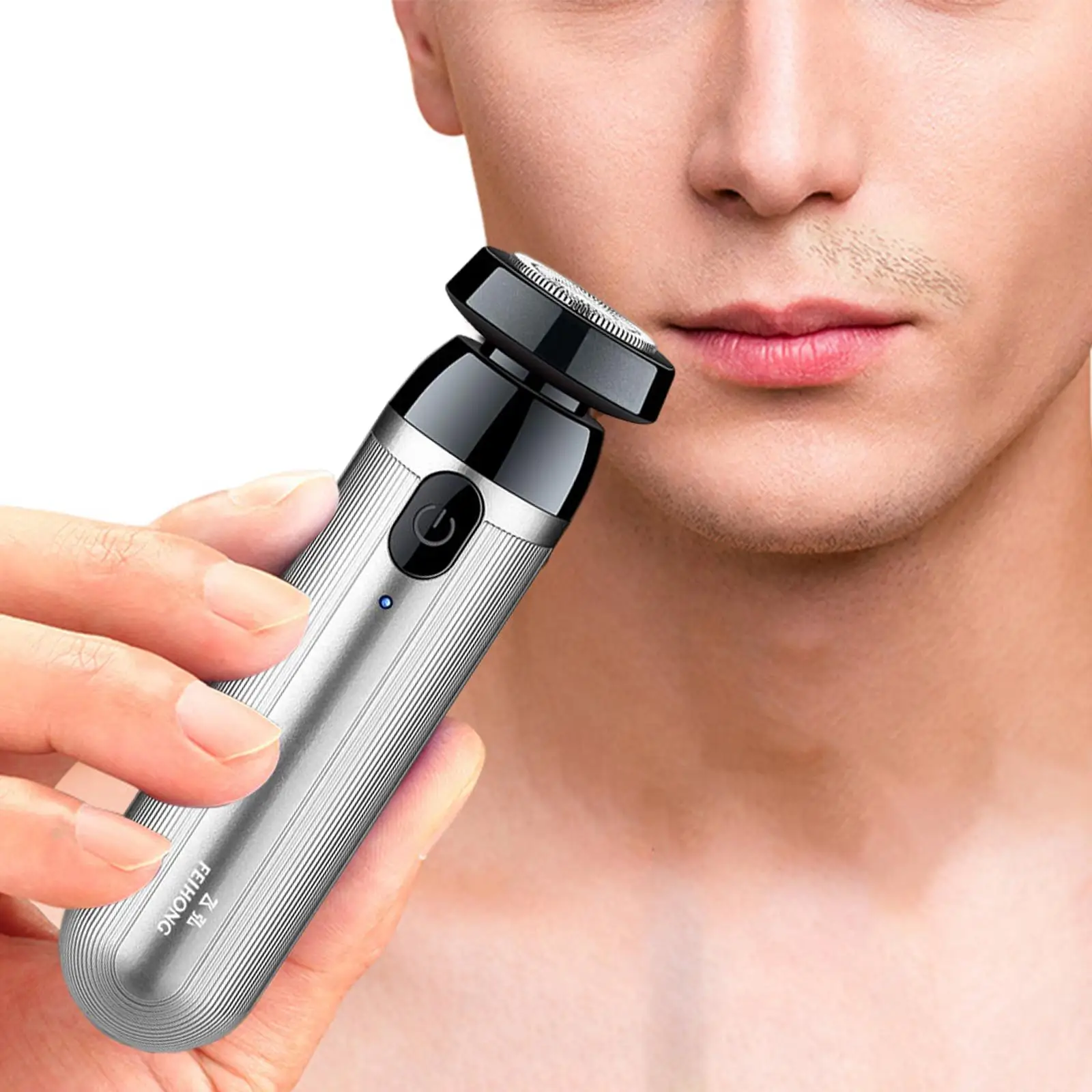 Mini Electric Shaver Razor for Travel Lightweight USB Rechargeable 360 Rotary Blade Head