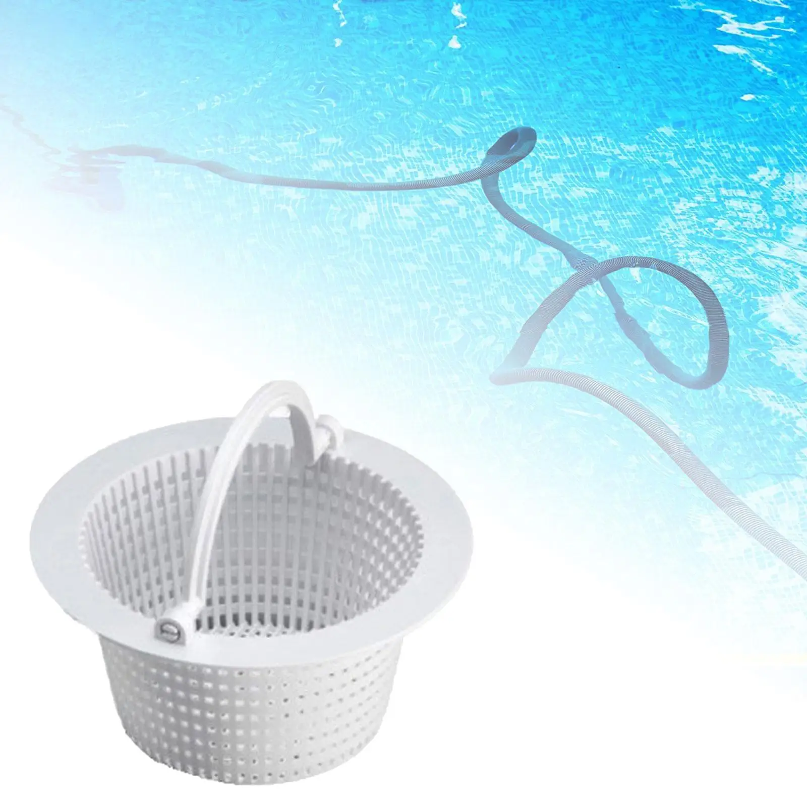 Pool Strainer Basket Accessories Supplies, with Handle Pool Skimmer Basket Pool Filter Basket  Cleaning Leaves in Ground Pool