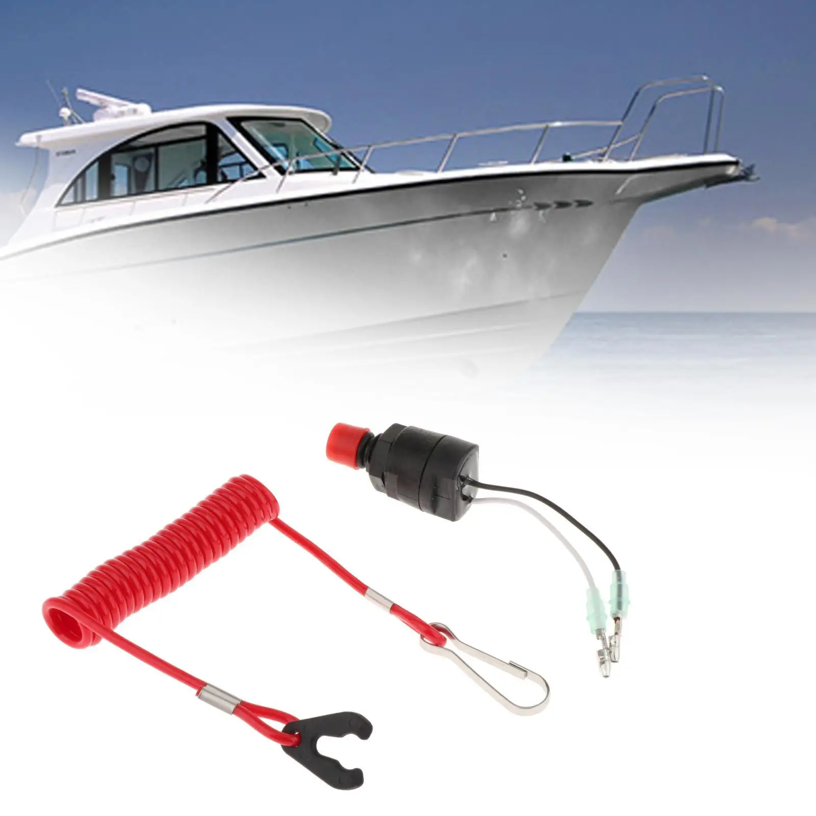 Kill Stop Switch & Safety Lanyard Replacement Assy for Yamaha Outboard Engine Boat Parts High Performance Easy Installation