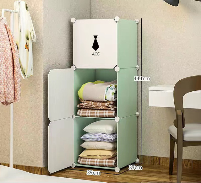 Hot selling 6 Cubes With Patterned door Plastic Closet Wardrobe