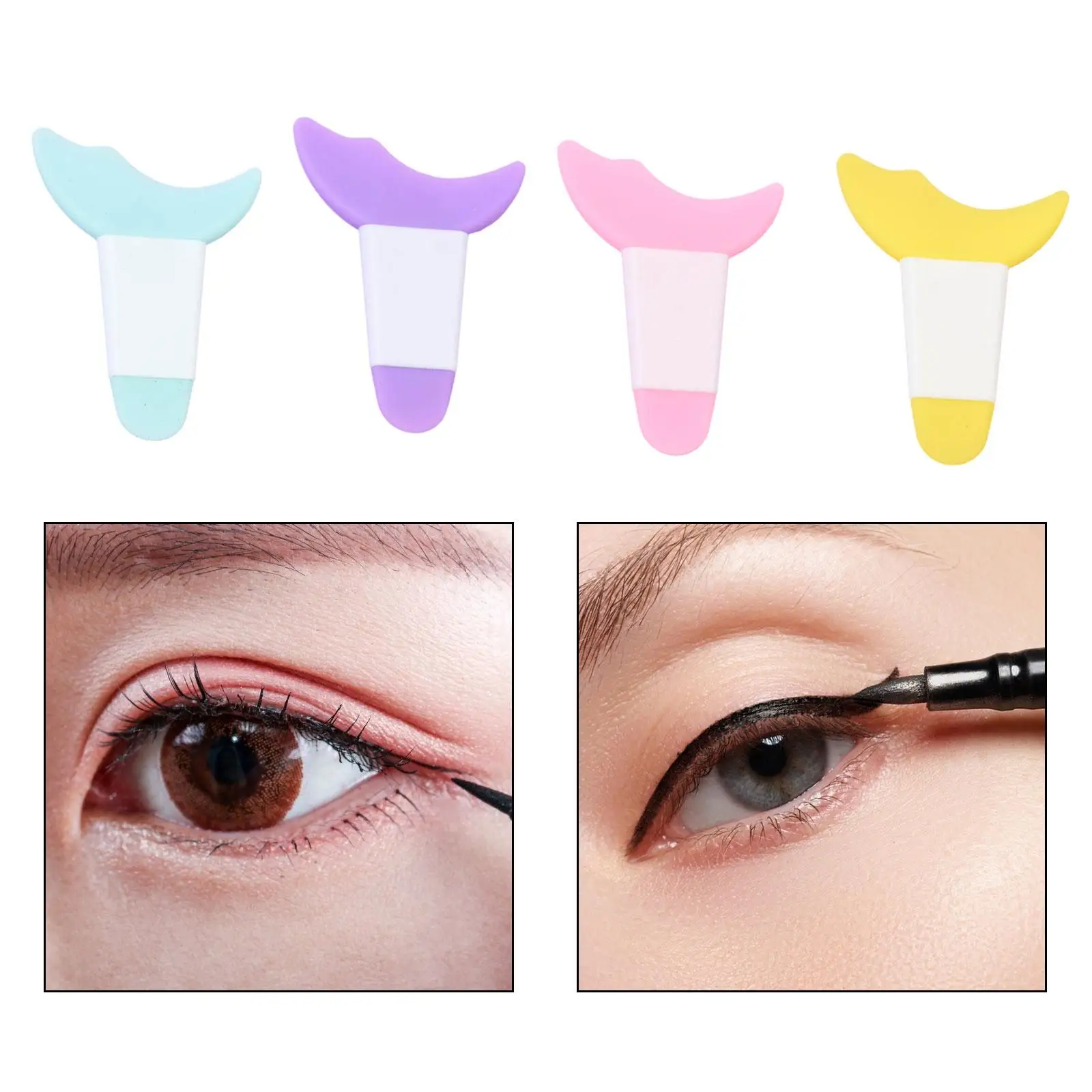 Eye Makeup Stencils 4Pcs Reusable Portable Multifunction Convenient Eyeliner Makeup Aid for Women Beginners Eyelash