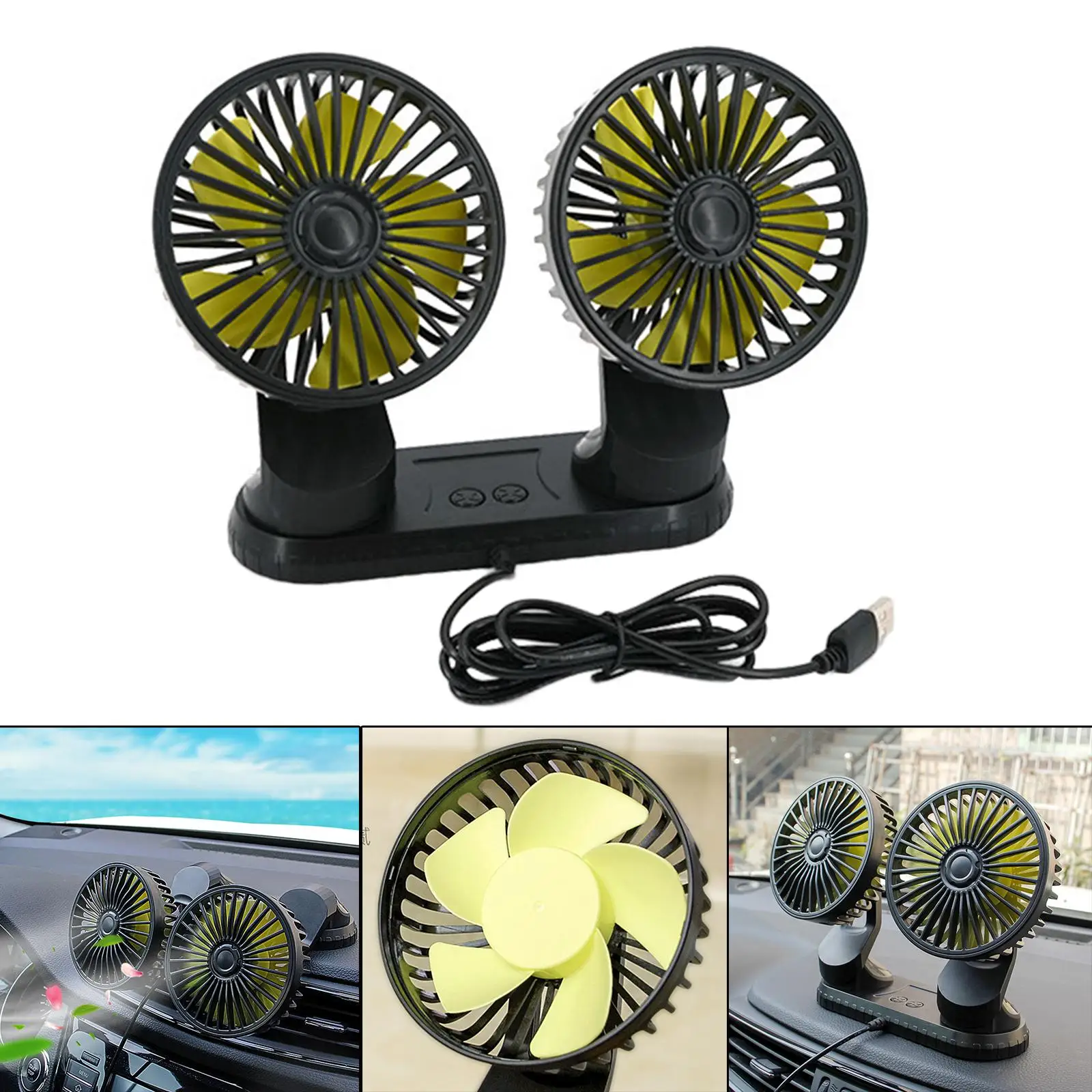 Car Front Dashboard  Fan,  Foldable Portable USB  Cooling Fan   bivouac kitchen ,Long  ,Pets