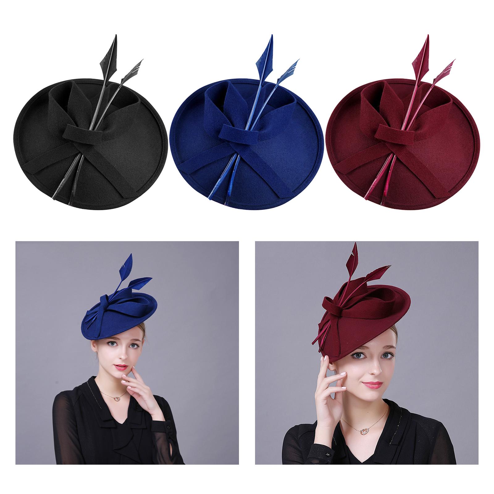 Women Fascinator Hat Cocktail Tea Party Kentucky Derby Vintage Style Hair Clip Bridal Headwear for Wedding Church Photography