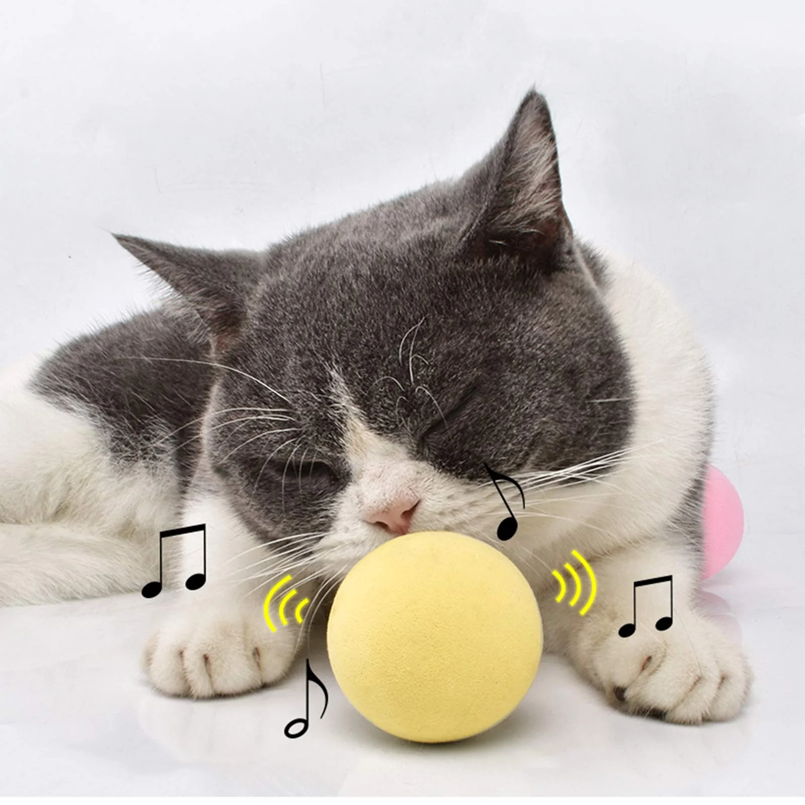 Bola inteligente de mascotas interactiva, bola de juguete de entrenamiento para gatos, bola de juego de gatos con batería reemplazable de sonido., AKITECNO.CL