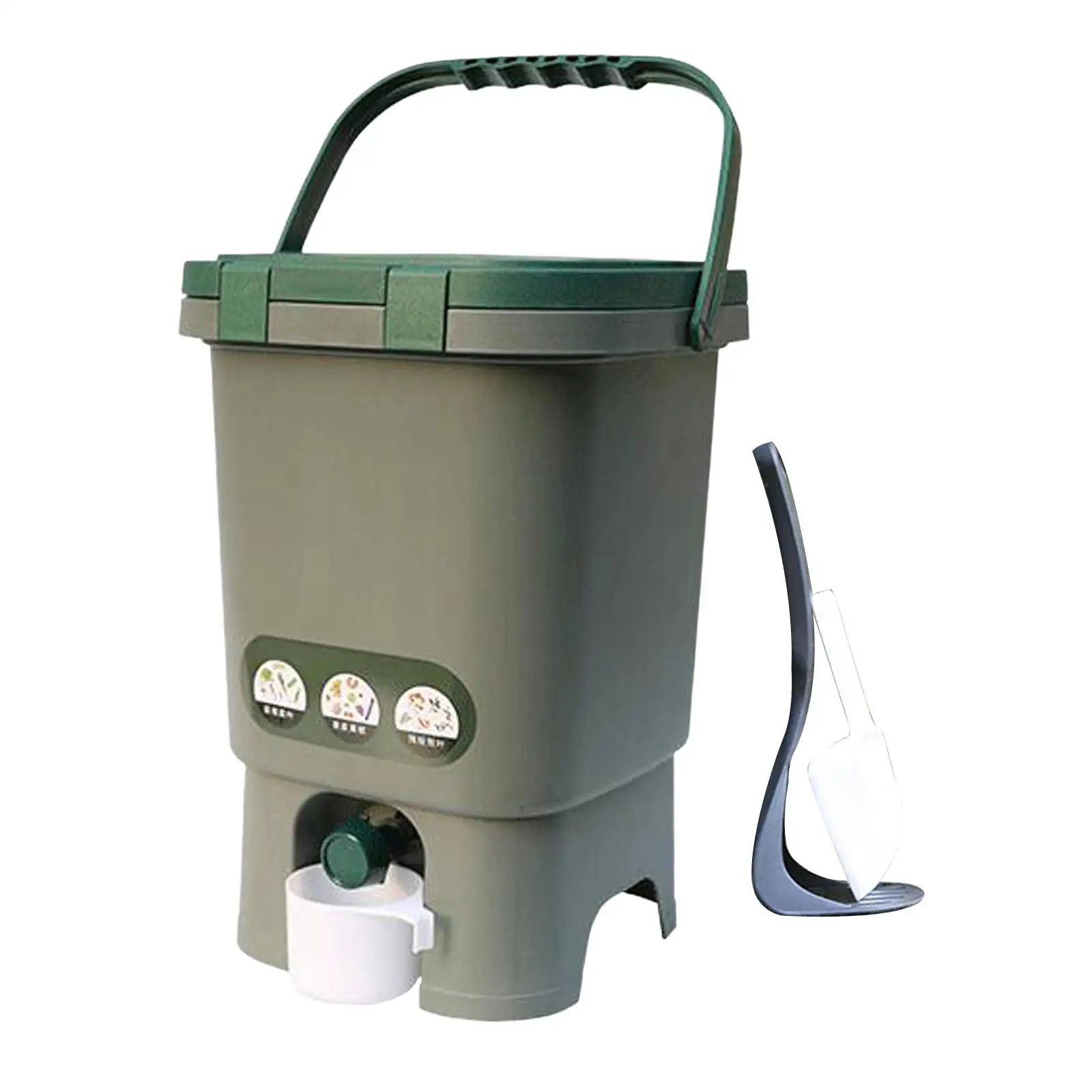 Compost Bucket Trash Can Portable Fermentation Barrel for Camping Backyard Balcony