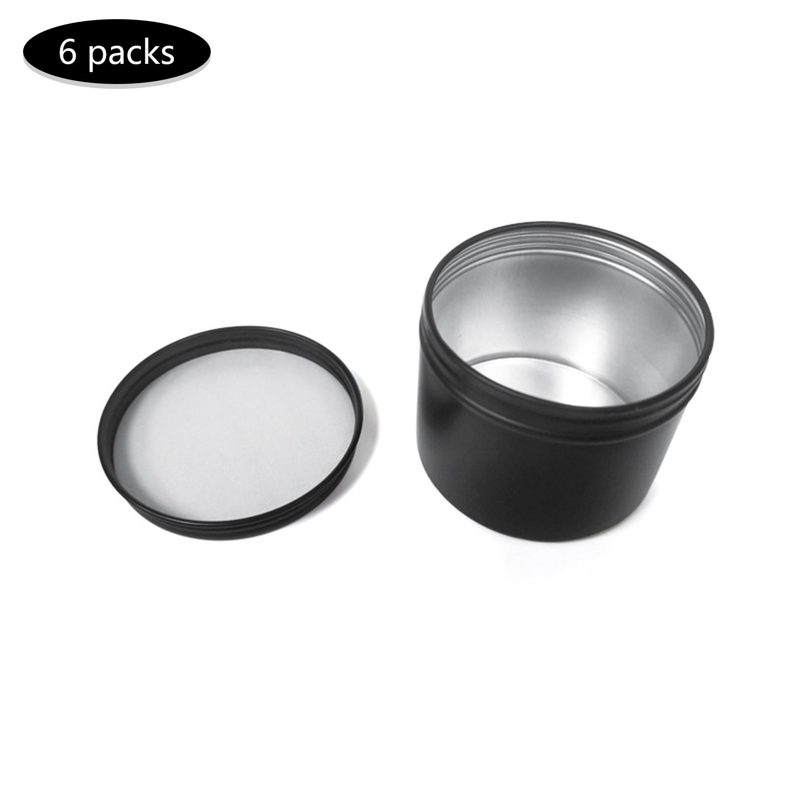 6Pcs Protable Aluminum Box 150ml Wear Resistant Reusable with Buckle  Candle Jar Round Seals Containers for Outdoors 