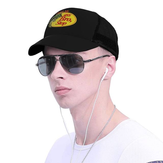 That's My Ass Bro, Stop Funny Fishing Gift Dad Hat Men Women Funny Baseball Cap Adjustable Classic Low Profile Hats Cotton Caps Black And White At
