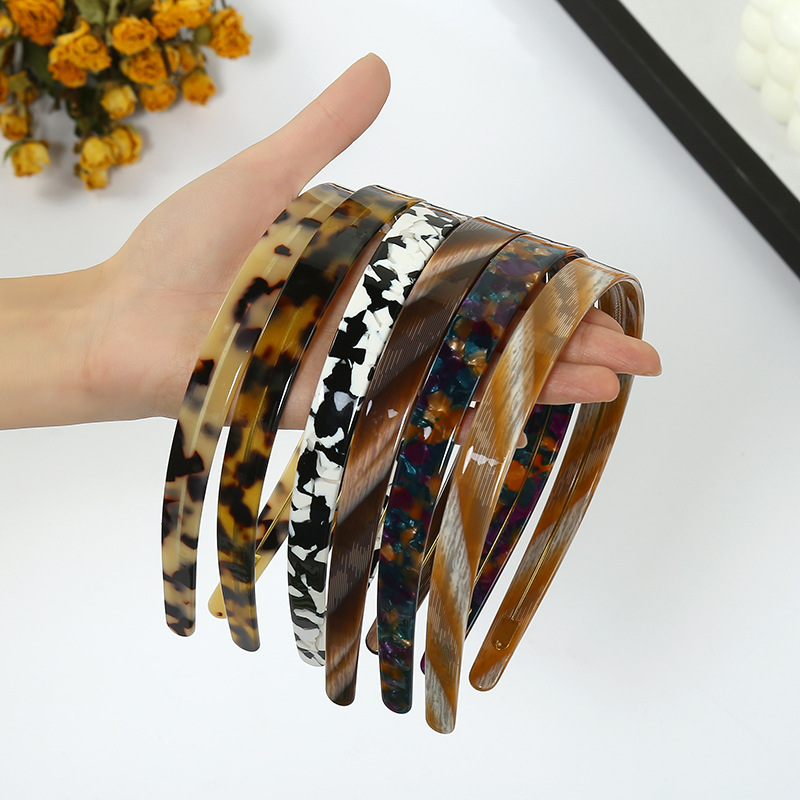 Koreanische Version von Ins Schmuck Acetat Haarschmuck Schildpattfarbe Stirnbänder Damen Gesichtswäsche Haarbänder Spot Großhandel – Detail 1