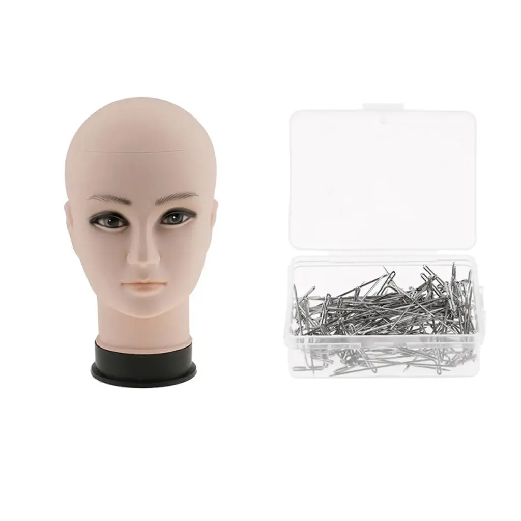  T-pins and Bald  Head Manikin Model Stand For Holding Sewing  Extensions