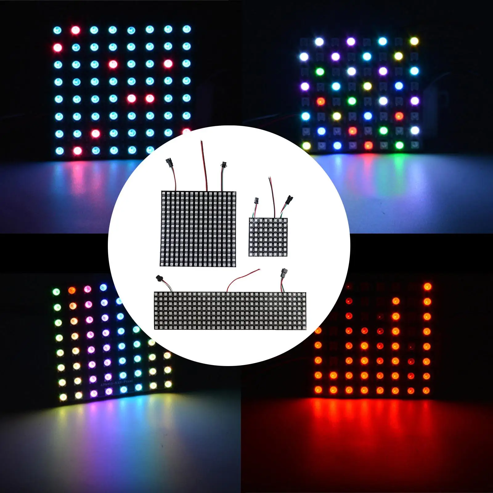 LED Pixels Matrix Panel WS2812B Full Color 5050SMD Programmed Image Video Text Display