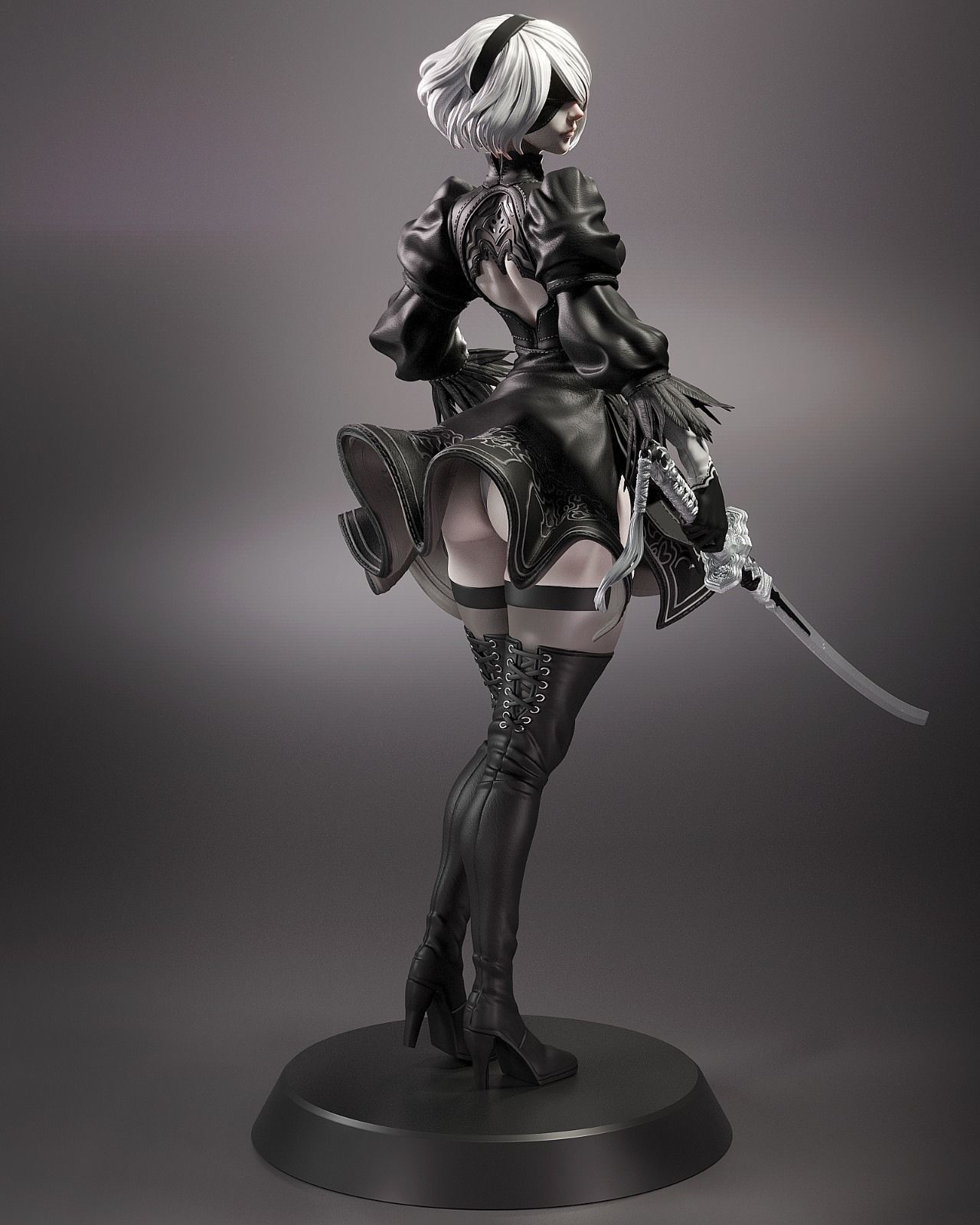 NieR:Automata 2B 1/18 белая модель 3D печать Аниме фигурки  коллекционировать модель Неокрашенная | AliExpress