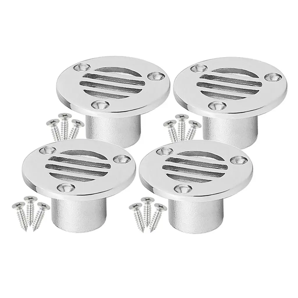 4pcs Floor Drain Scupper Stainless Steel Boat Yacht Plumbing Fittings 1in