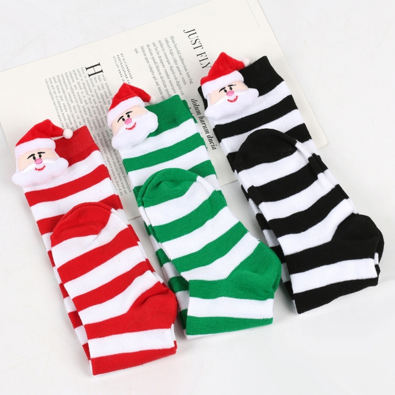 Warme Kinderstrümpfe für Weihnachten, oberschenkelhohe Socken, Festival, dehnbare Beinstulpen A2UB – Detail 5
