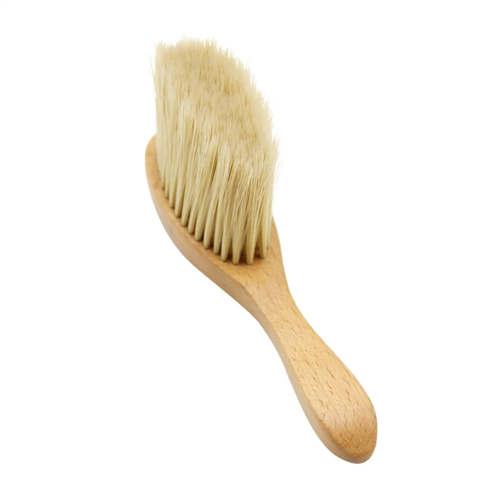 Nylon Soft Hair Sweeping Brush With Handle Wood Hairdressing Hair Cleaning Brush for Salon Household Hair Styling Tool