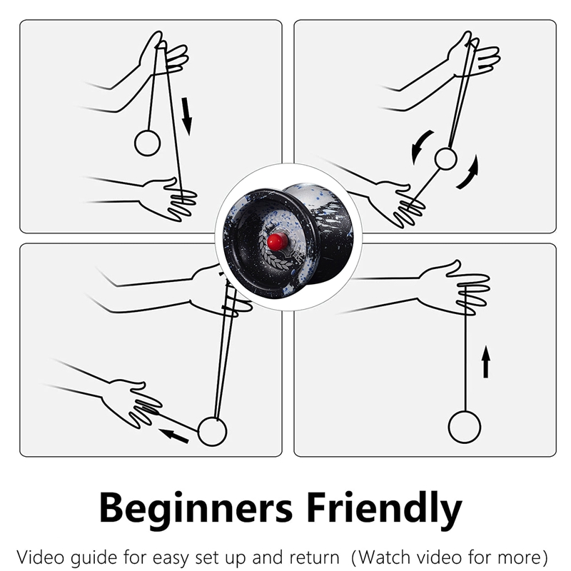 Yoyo Professional Magic Metal Yoyo With 10 Ball Bearing Alloy Aluminum High Speed Unresponsive Yoyo Classic Toys For Kids