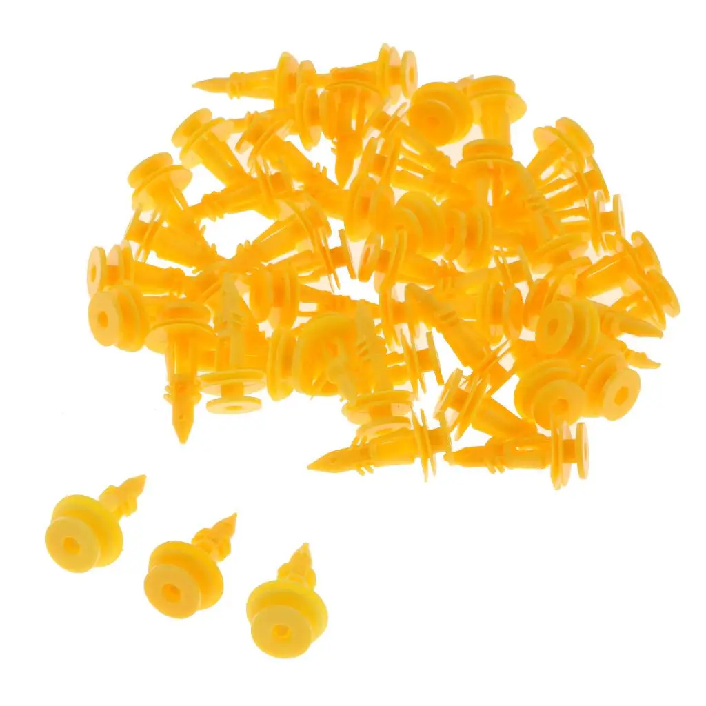 50PCS Tail Door  Panel Clips Retainer  Yellow