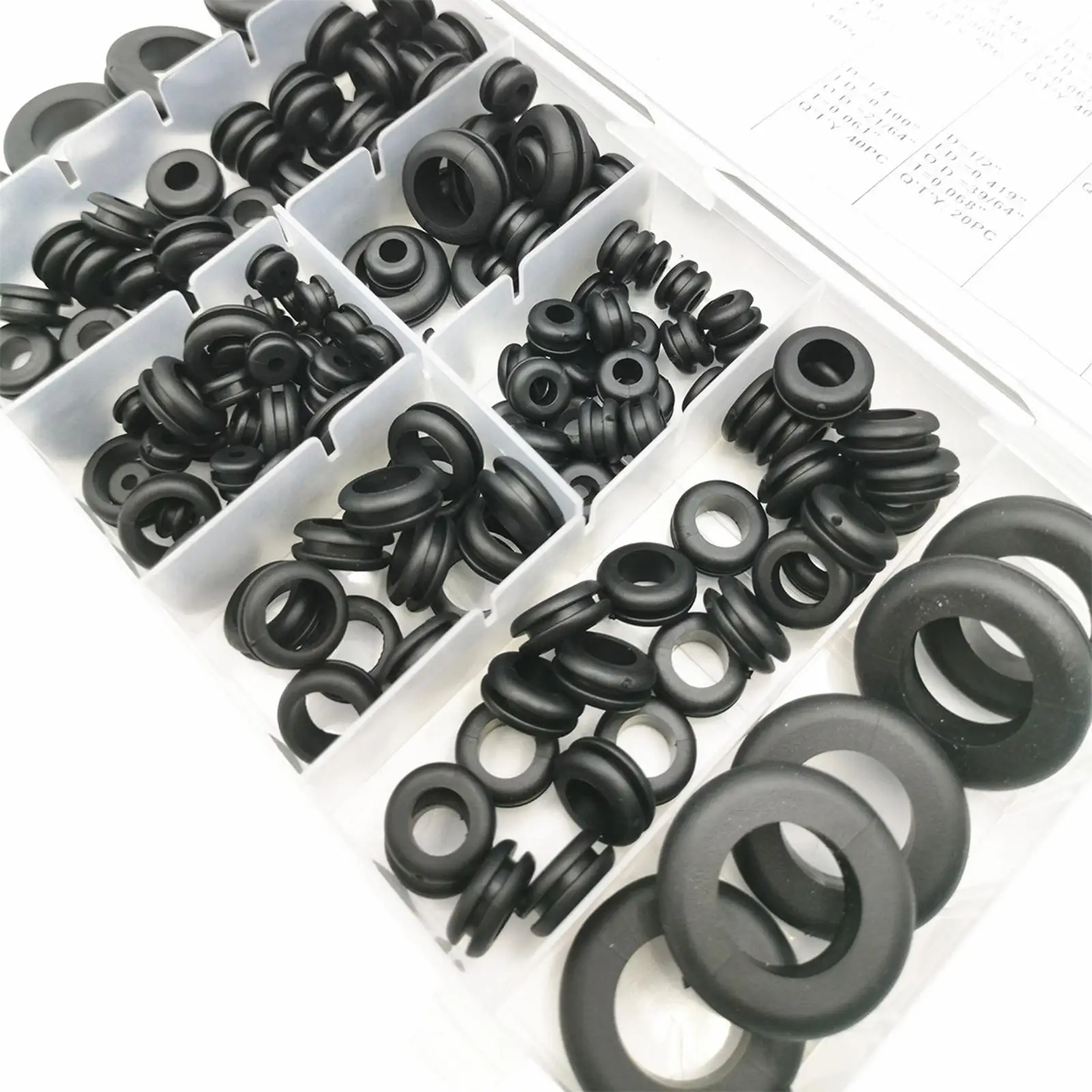 180 Pieces Rubber Grommets Assorted Sizes Ring Grommets Accessories for Plugs