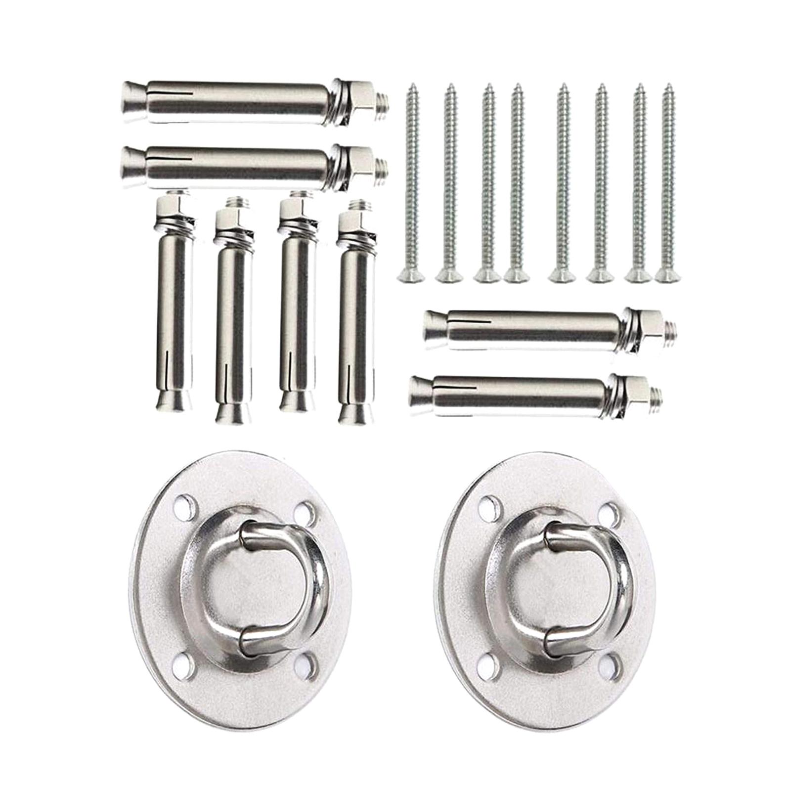 Hammock Hanging Kit Stainless Steel Heavy Duty Hooks for Yoga Workout Ceiling Mounts