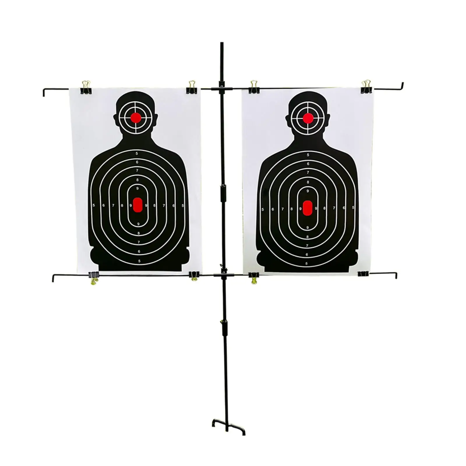 Adjustable Target Stand Holder Archery Range Practice Target Stand Base Detachable Durable with 8 Clips T Shape Brackets Double