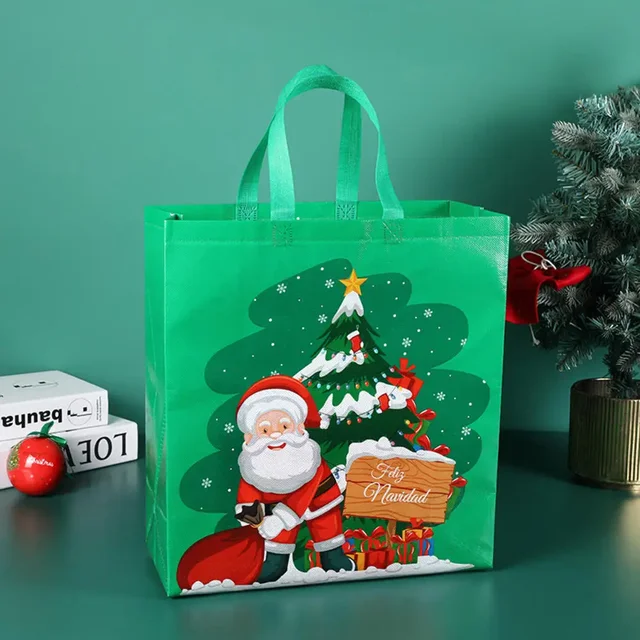 4pc 22x23x11 Christmas Non Woven Bags Santa Claus Snowman Holiday Xmas  Party Favor Bag Candy Cookie Pouch Gift Wrapping Supplies - Stockings & Gift  Holders - AliExpress