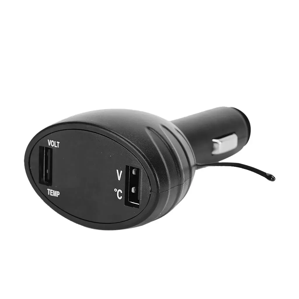 12V-24V Car USB Dual Port Voltmeter  LED Digital Display Monitor