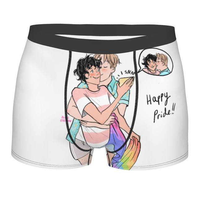 Men Boxer Shorts Panties Heartstopper Nick Charlie Lgbt Pride Soft