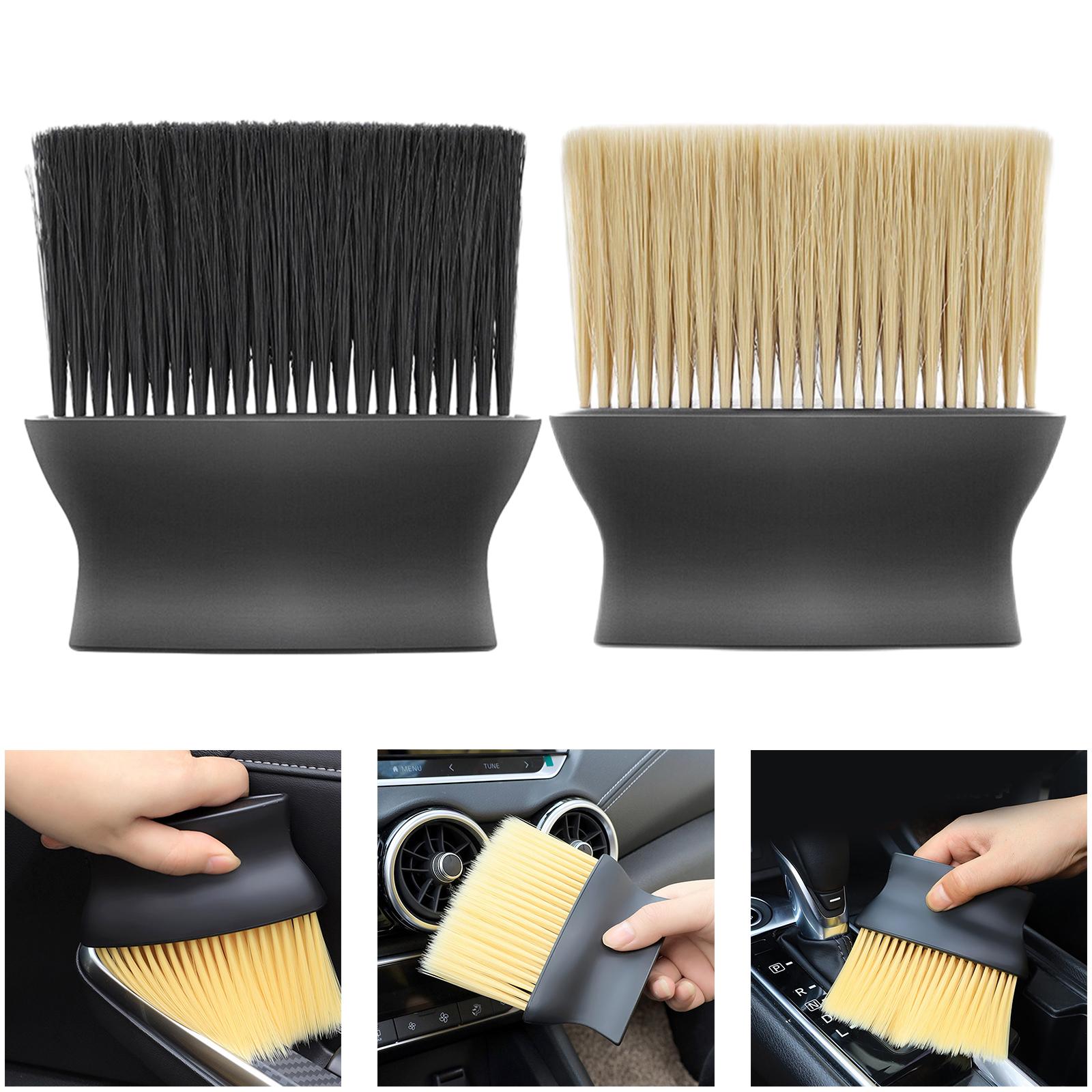 Car Interior Detailing Brush Short Handle High Density Bristles Dust Removal for Air Conditioning Air Outlet Cleaning Tool