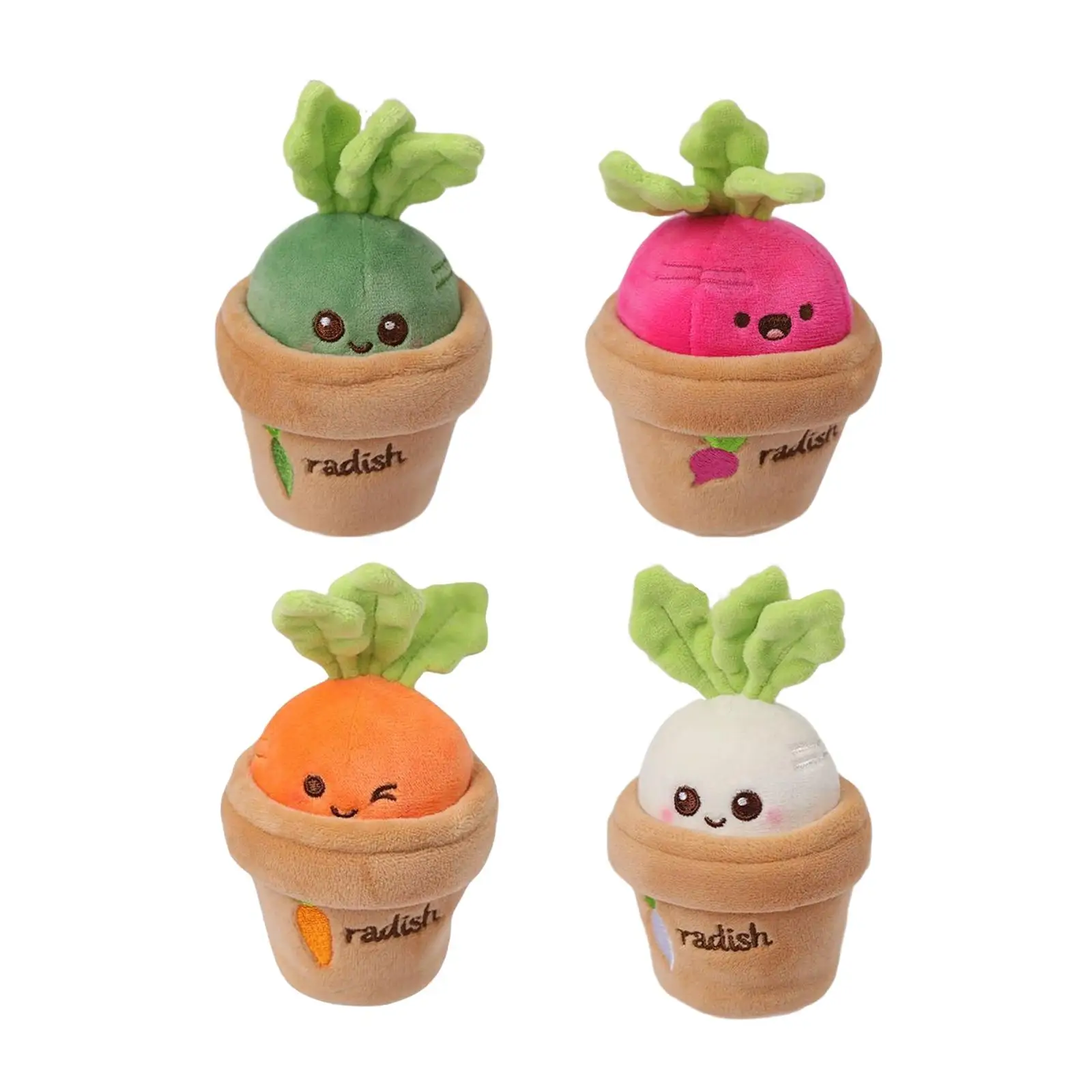 Carrot Plush Toy Keyrings Funny Vegetable Play Stuffed Soft Plush Doll Figure Toy for Kids Room Children Home Birthday Gifts