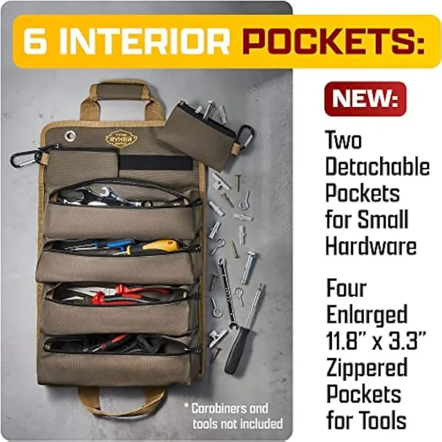 The Ryker 6 Tool Pouches Bag Tool Organizers - Small Tool Bag W/Detachable  Pouches, Heavy Duty Roll Up Tool Bag Organizer - AliExpress