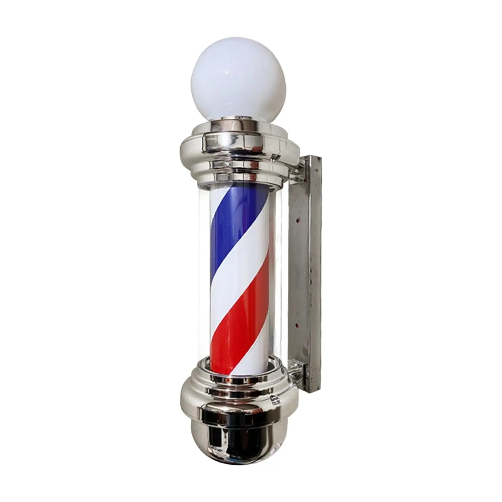 Barber Pole LED Light Rotating Wall Mounted with Ball Rainproof Hair Salon Shop Sign Light for Outdoor Indoor Hairdressing Party