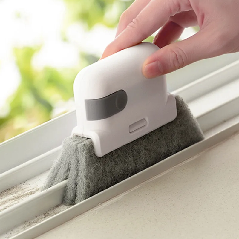 Outil de nettoyage à rainure 2 en 1, brosse de nettoyage de rainure de porte coulissante, de cadre de fenêtre, nettoyeur de fentes à main
