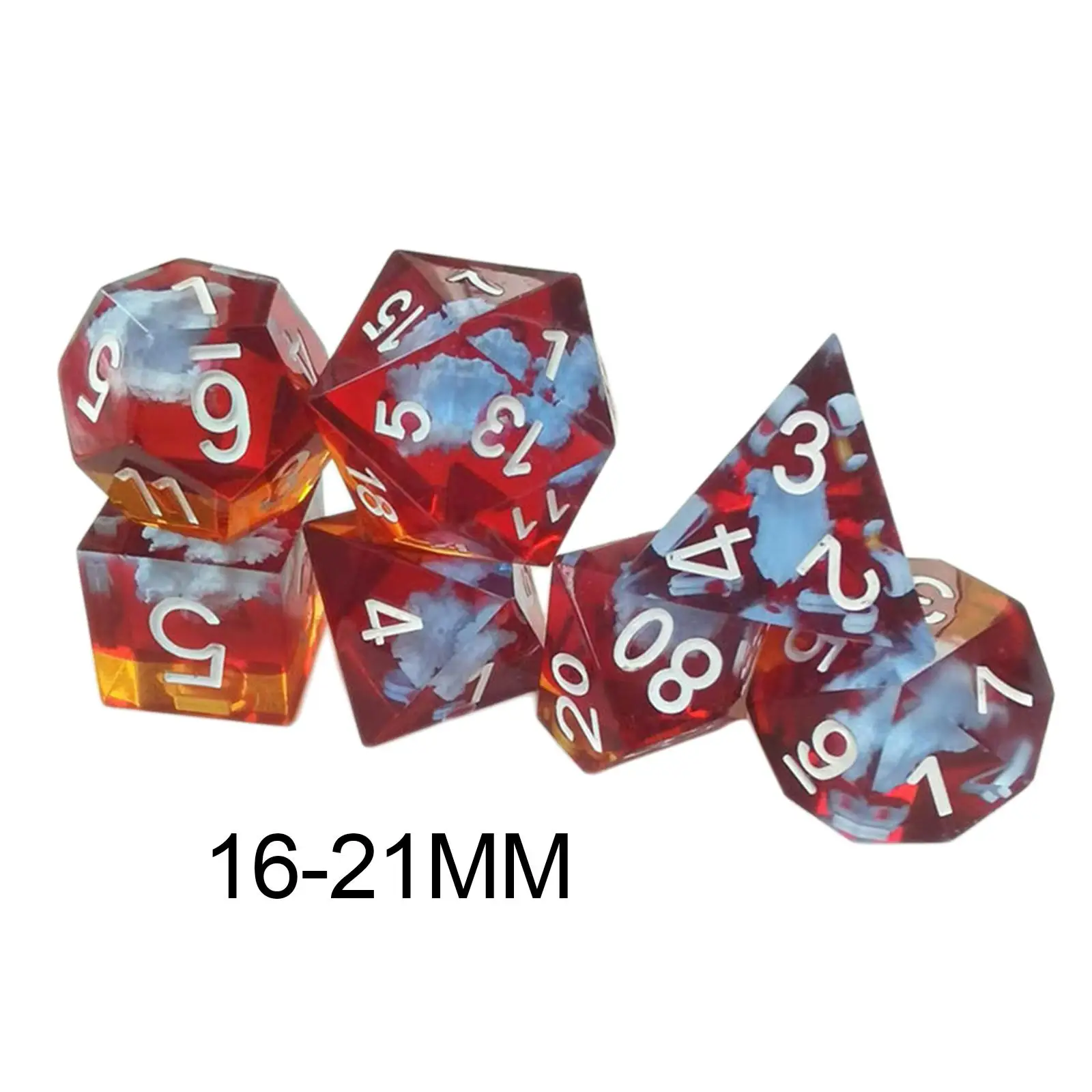 7Pcs Resin Polyhedral Dice D6 D4 D8 D10 D12 D20 Party Game Board Game Props for MTG RPG Role Playing Table Board Games
