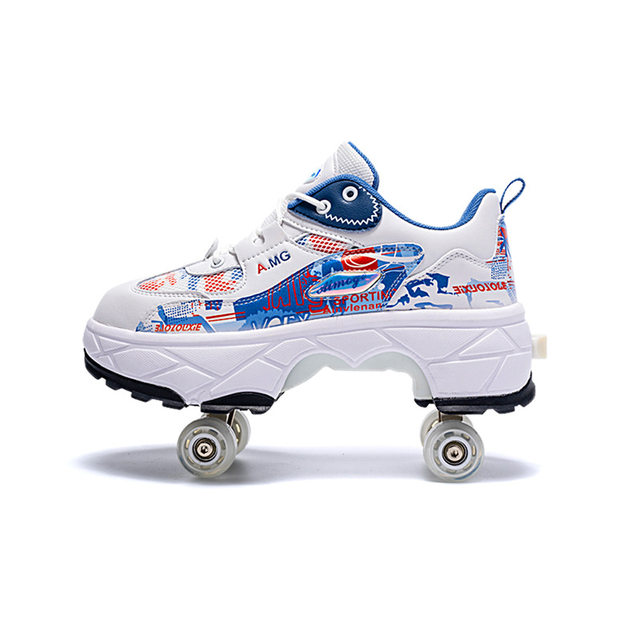 Baskets Skate 2 En 1 Chaussures à Roulettes Garçons/filles - Roller Rétractable, Sport, Taille 37 Baskets Rollers Enfants