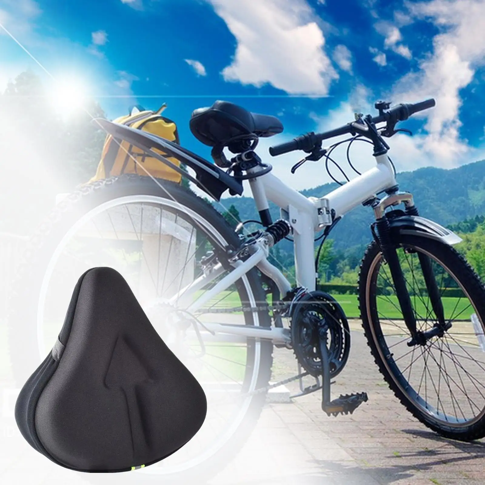 Wide Bike Seat , Bike Seat Cover, Comfortable Padded  Thicken for Cycling Exercise Bike