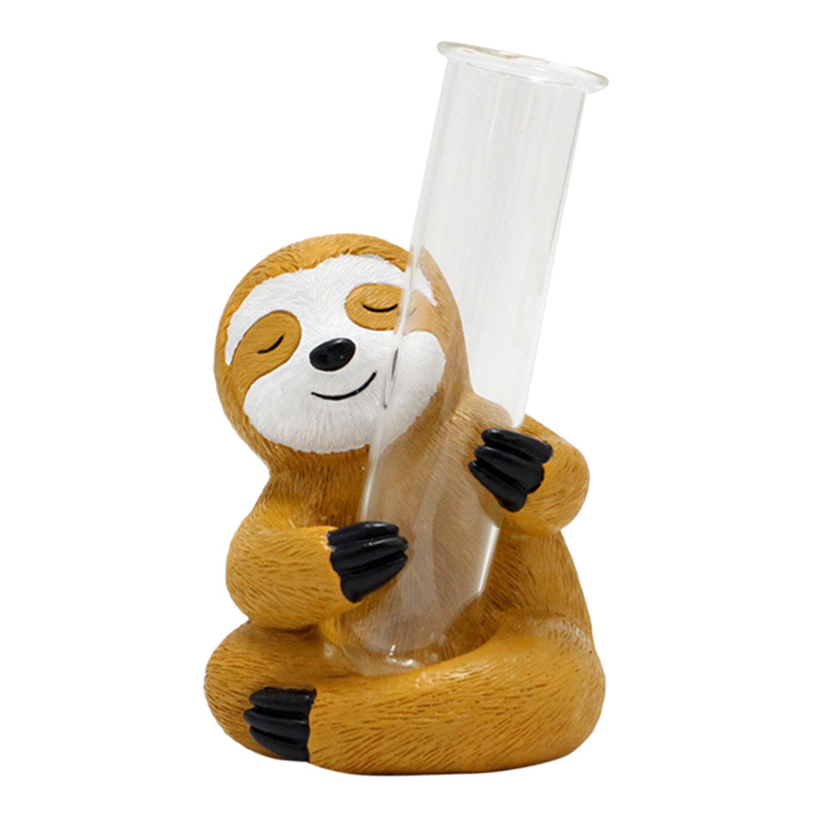 Sloth Statue Lightweight Desktop Craft Flower Vase Resin Figurine for