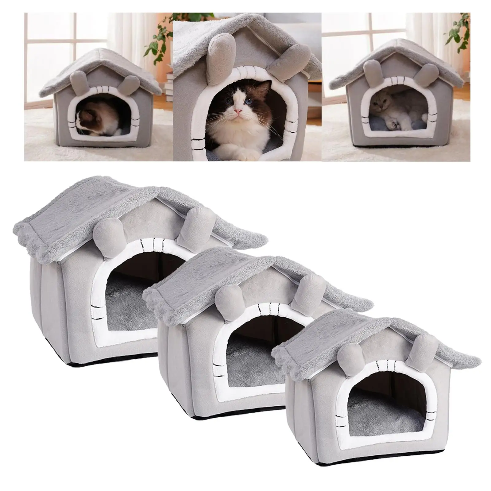Pet Bed House for Small Medium Large Dogs Cats Winter Warm Cozy Nest Soft