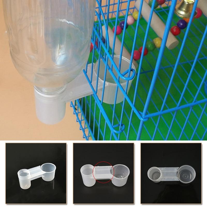 Kunststoff Haustier Vogel Trinker Feeder Wasser Flasche Tasse Katze Huhn Taube Papagei Hamster Doppel Düse Guide für Familie Garten – Detail 7