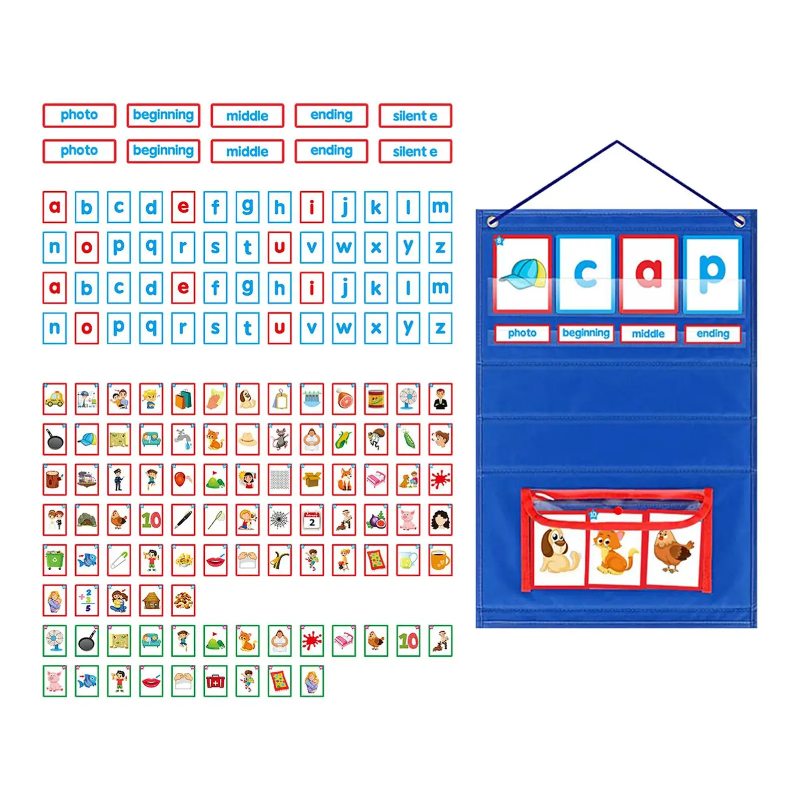 Desktop Pocket Chart Stand Self Standing Desktop Pocket Chart for Kindergarten Home