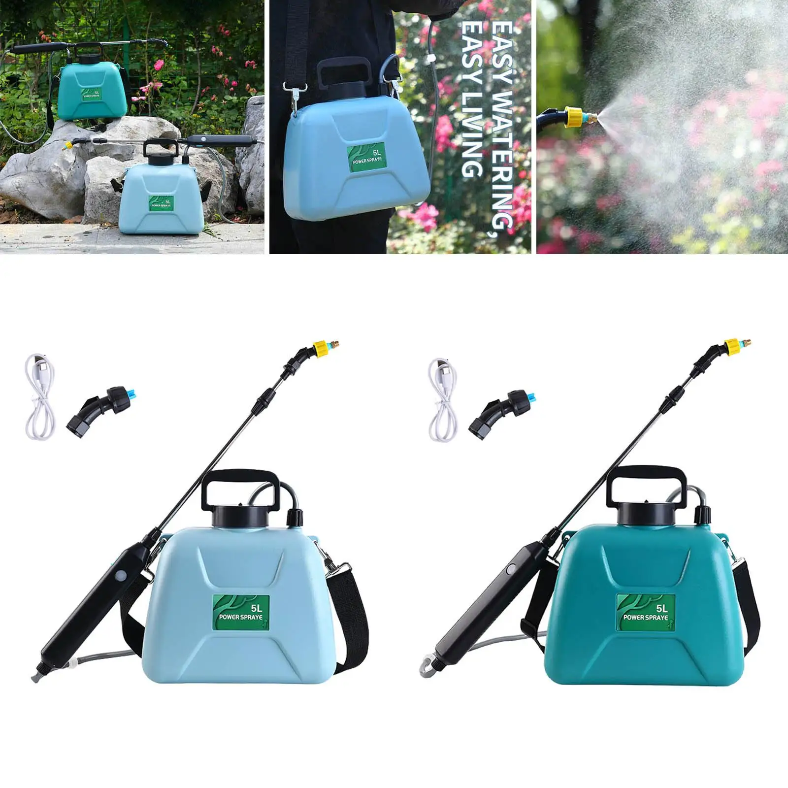 Backpack Sprayer Plant Watering Telescope Wand USB Rechargeable Mist Spray