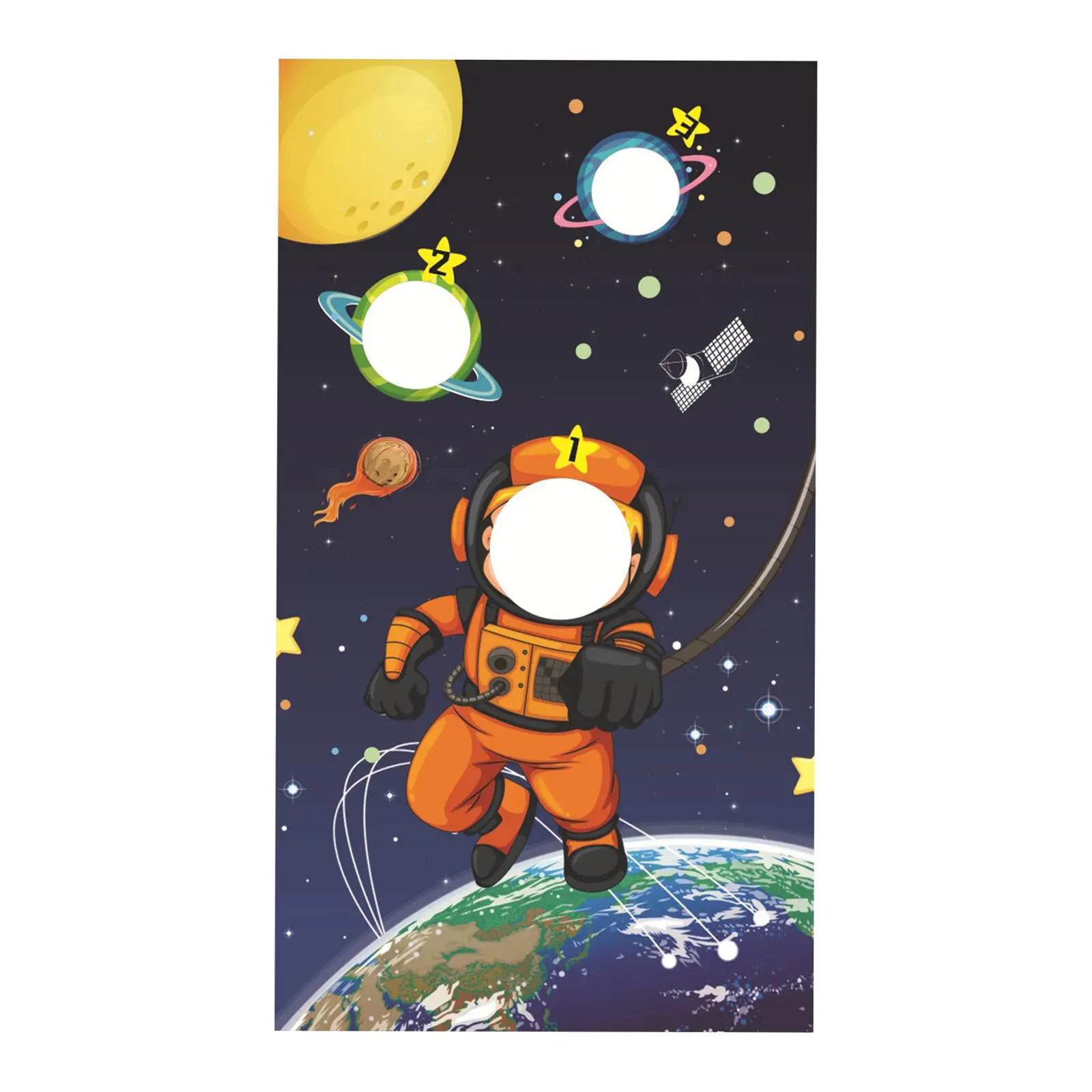 Astronaut Themed Throwing Game Banner for Decoration Activities Kids Adults