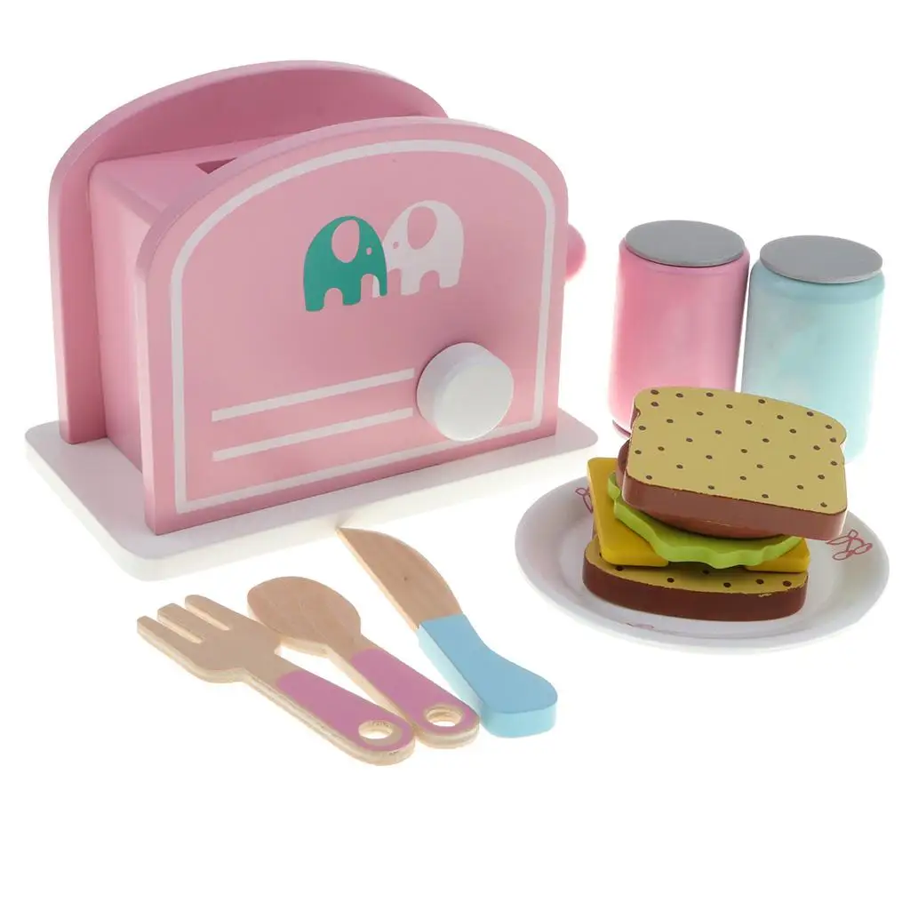 Bread Wooden Play Kitchen Set with Accessories 