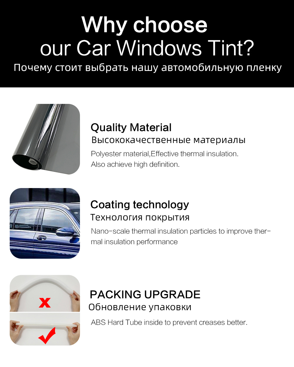 Auto Fenster Folien 71% Lichtdurchlässigkeit Solar UV Schutz Folien Auto Seite Fenster Tönung Film Auto Hause Fenster Glas Sonnenschutz Film – Detail 3