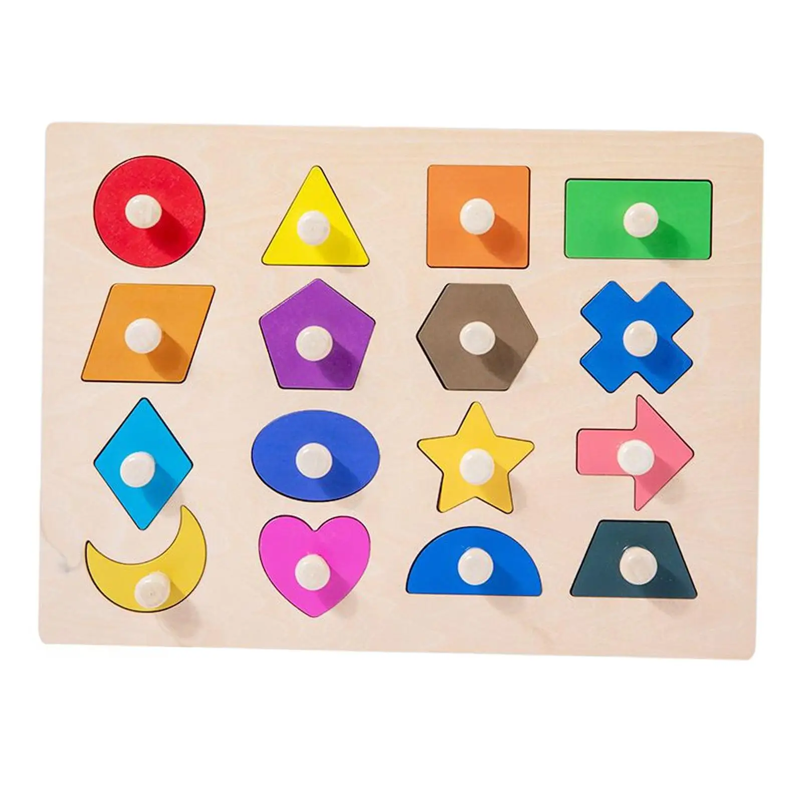 Wooden Sorting Stacking Blocks Shape Color Recognition for Boy and Girl Baby