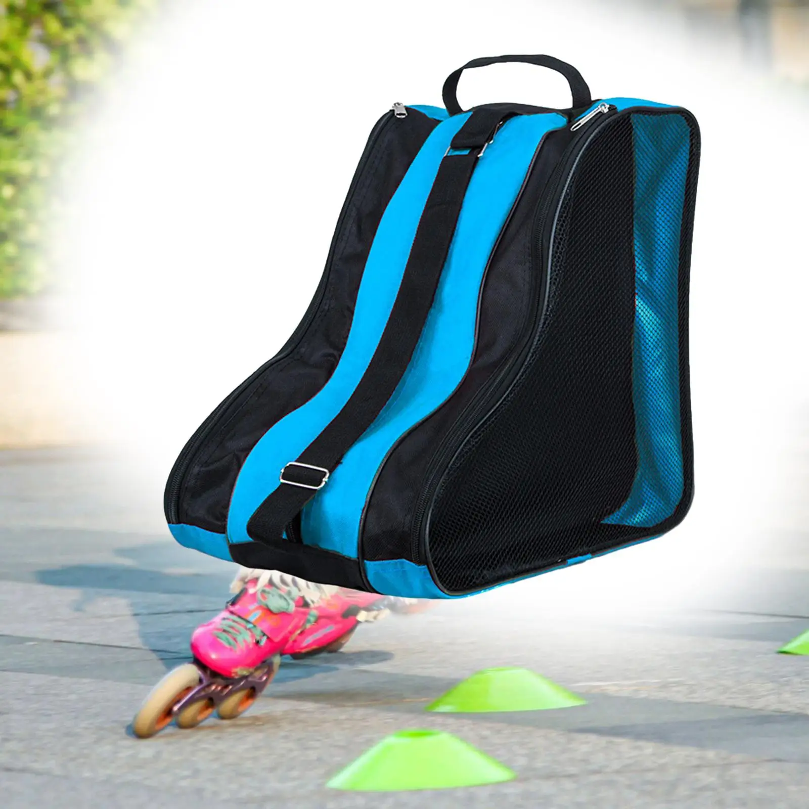 Roller Skate Bag with Adjustable Shoulder Strap Lightweight Durable Portable Handbag for Quad Skates Figure Skates Inline Skates