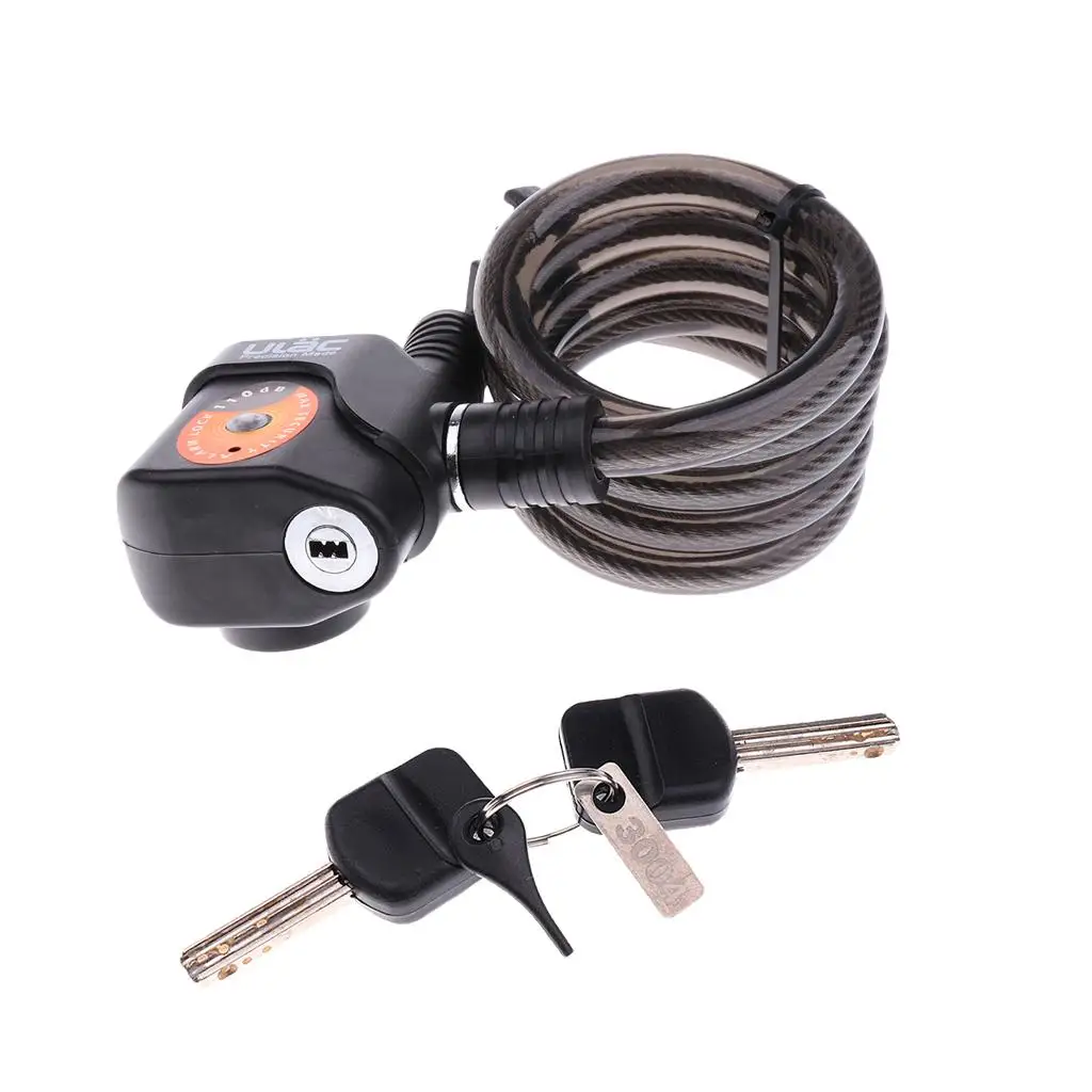 1.2m Bike  Cycling Anti Theft Alarm Cable Key Lock Security Durable