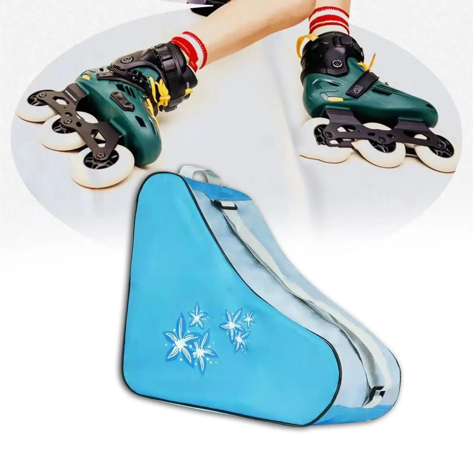 Roller Skate Bag with Adjustable Shoulder Strap Skating Shoes Storage Bag Ice Skating Bag for Ice Hockey Skate Quad Skates