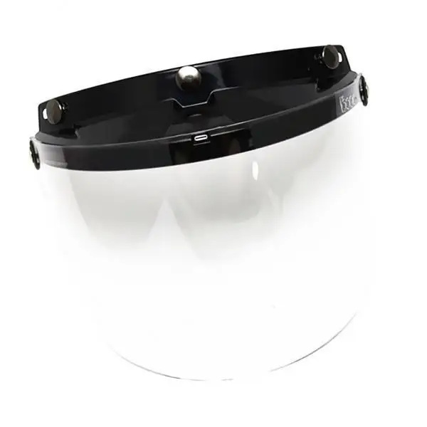 2x Motorcycle Half Face Open Face Helmet Visor 3-snap  Up Unisex